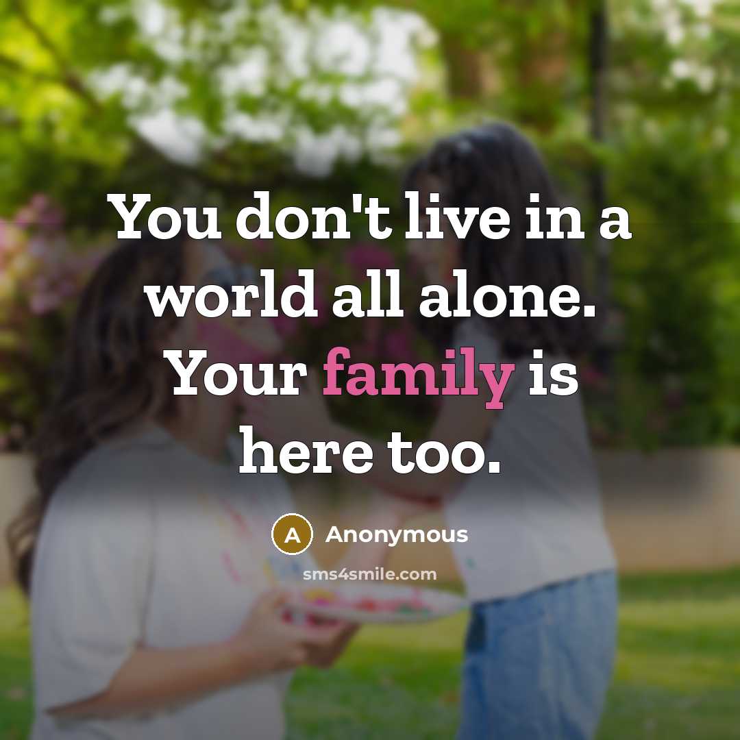 “You don't live in a world all alone. Your family…” quote by Anonymous