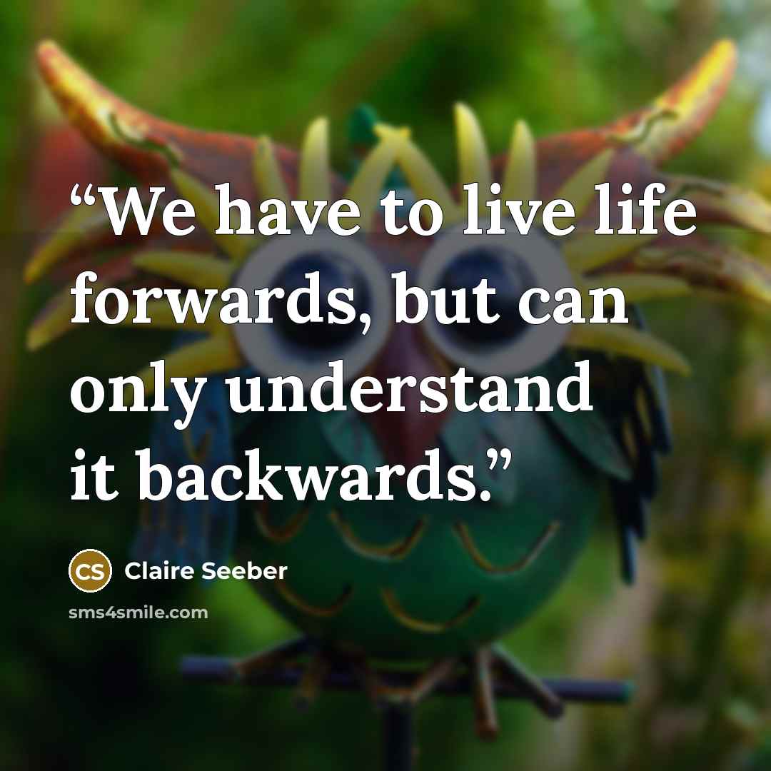 “We have to live life forwards, but can only understand it backwards.” quote by Claire Seeber