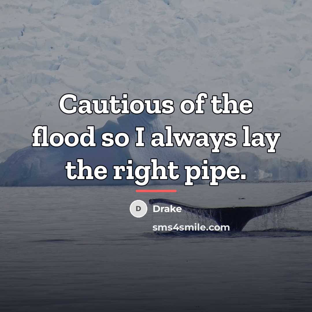 “Cautious of the flood so I always lay the right…” quote by Drake
