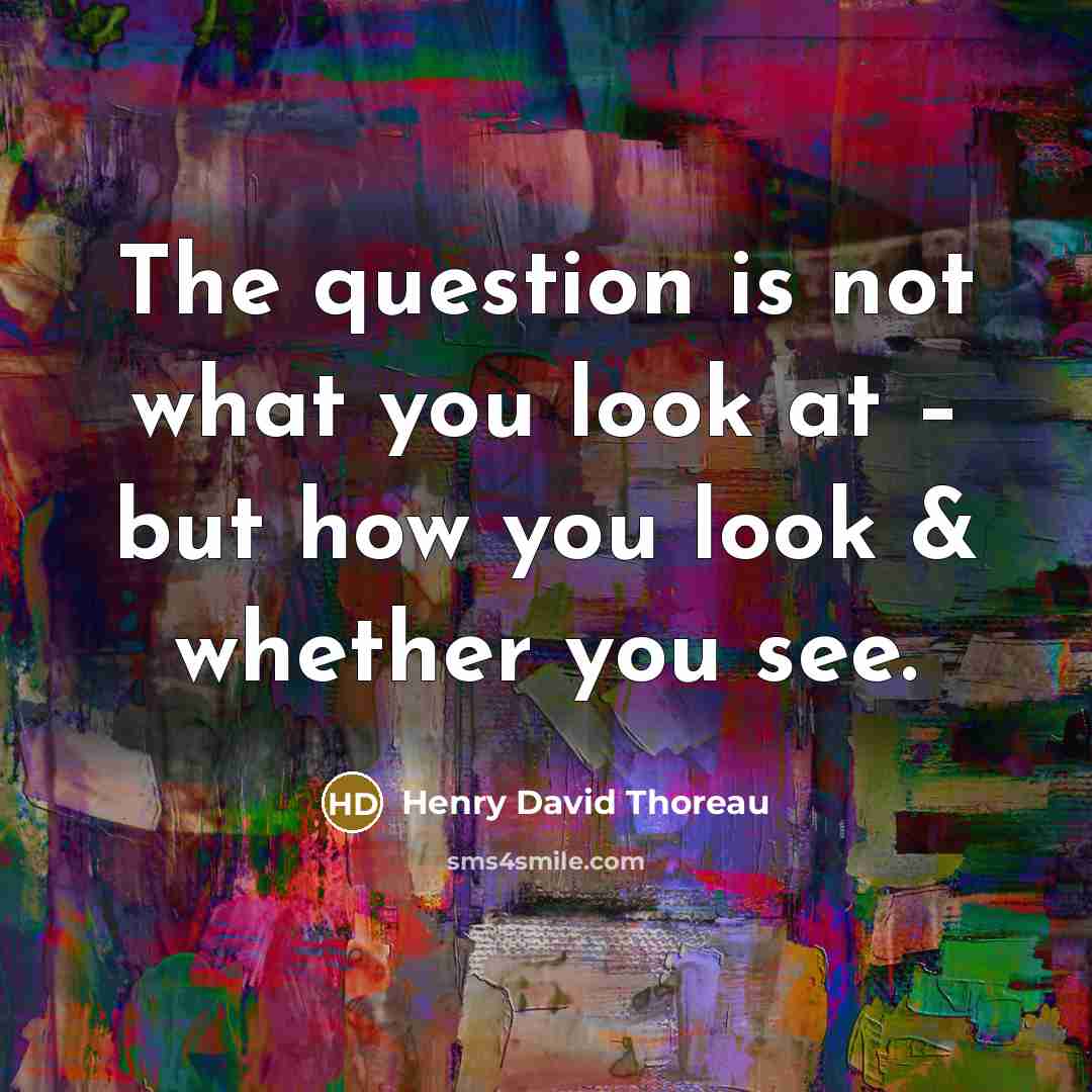 “The question is not what you look at – but…” quote by Henry David Thoreau