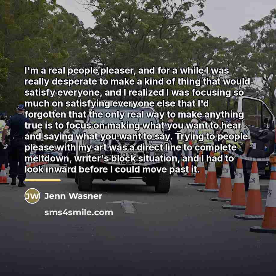 “I'm a real people pleaser, and for a while I…” quote by Jenn Wasner
