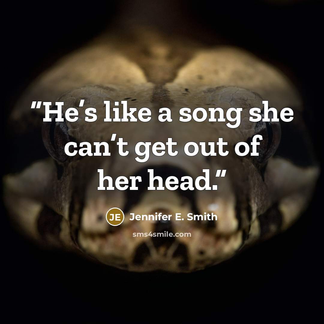 “He’s like a song she can’t get out of her head.” quote by Jennifer E. Smith