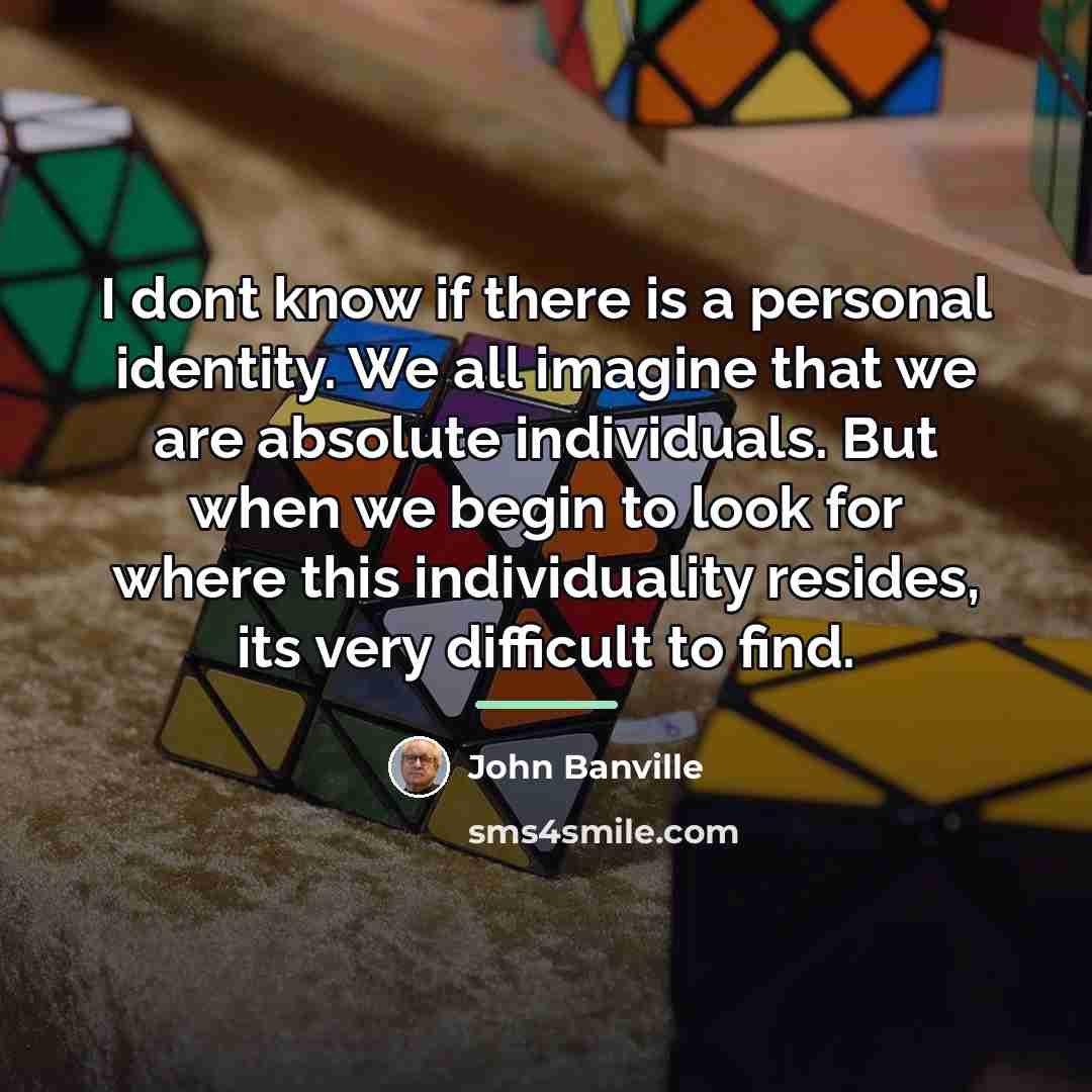 “I dont know if there is a personal identity. We…” quote by John Banville