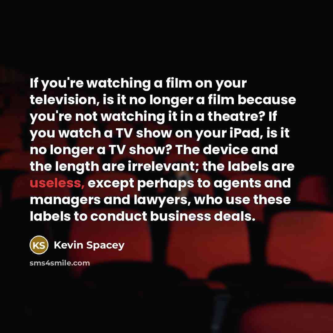 “If you're watching a film on your television, is it…” quote by Kevin Spacey