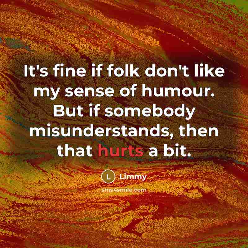 “It's fine if folk don't like my sense of humour. But if somebody misunderstands, then that hurts a bit.” quote by Limmy