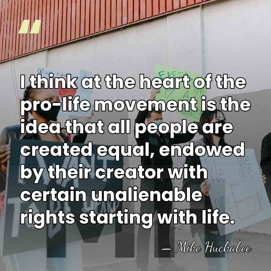 I think at the heart of the pro-life movement is the idea&hellip; - Mike Huckabee