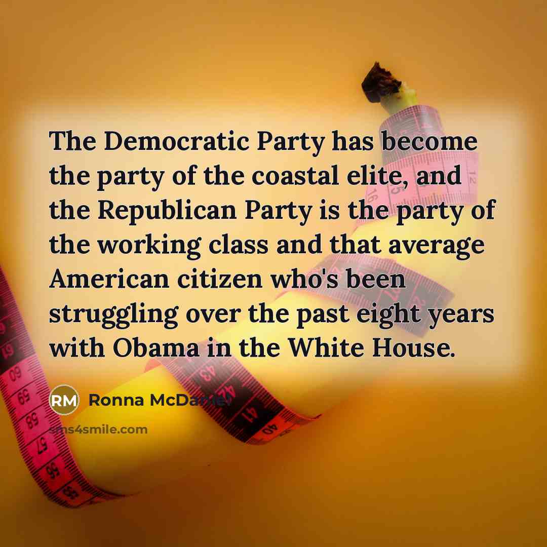“The Democratic Party has become the party of the coastal…” quote by Ronna McDaniel