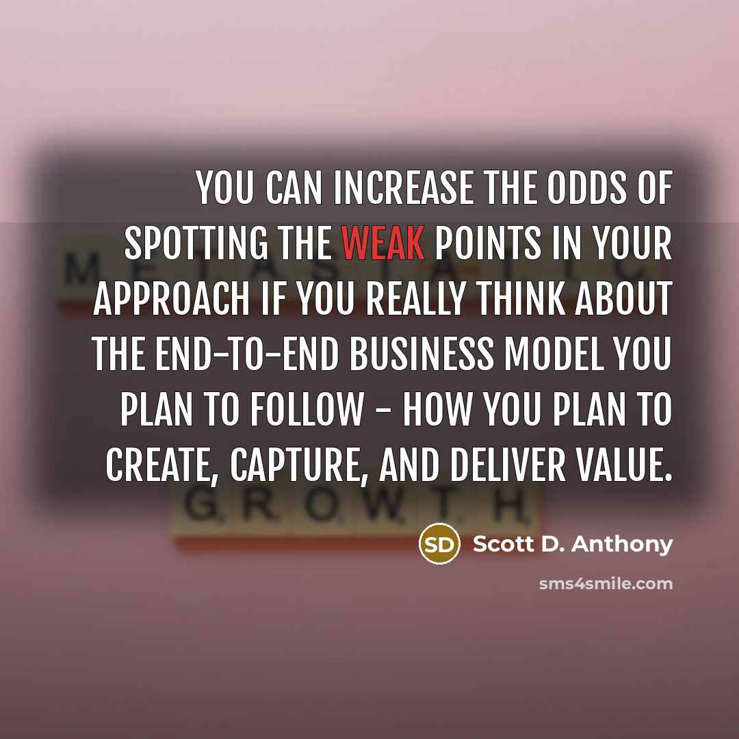 “You can increase the odds of spotting the weak points…” quote by Scott D. Anthony