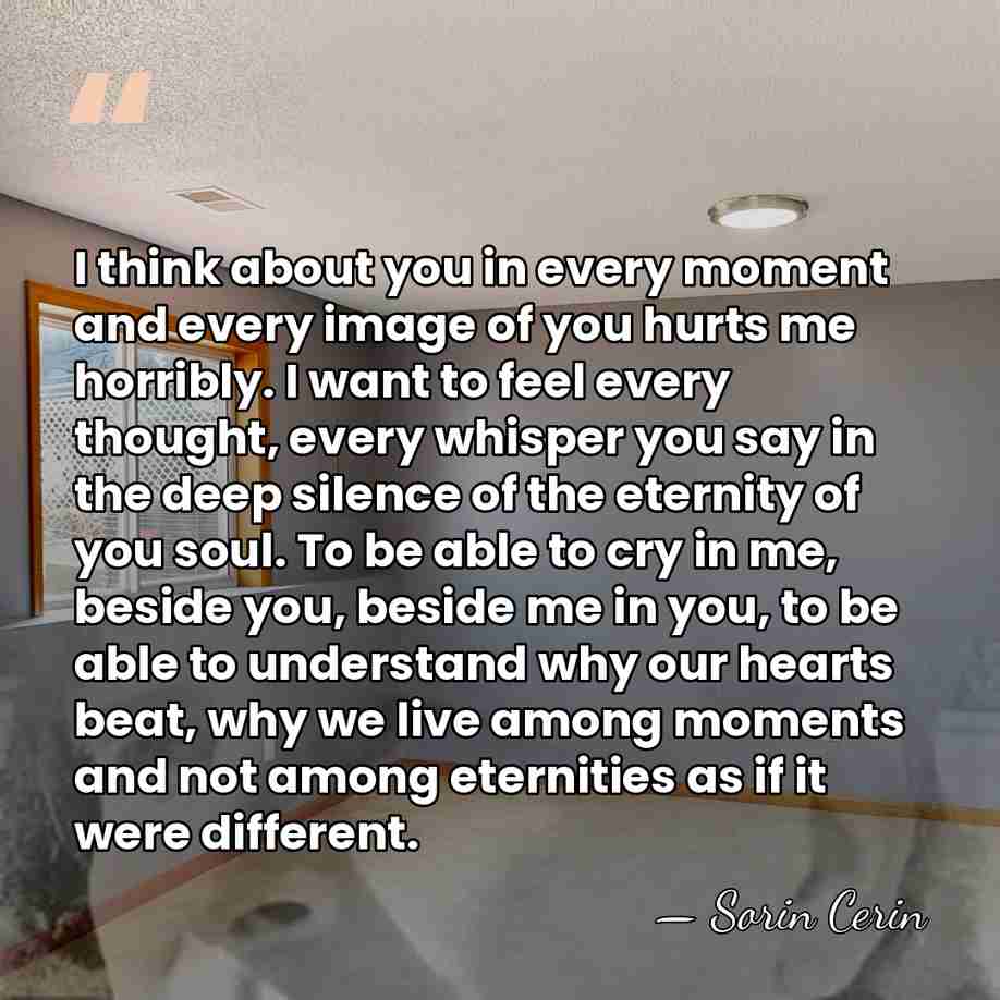 I think about you in every moment and every image of you&hellip; - Sorin Cerin