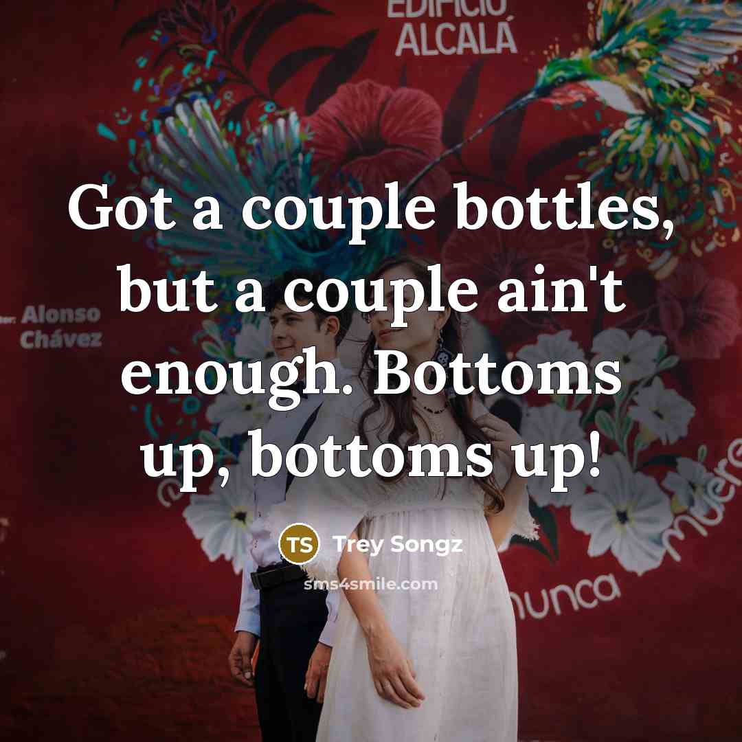 “Got a couple bottles, but a couple ain't enough. Bottoms…” quote by Trey Songz