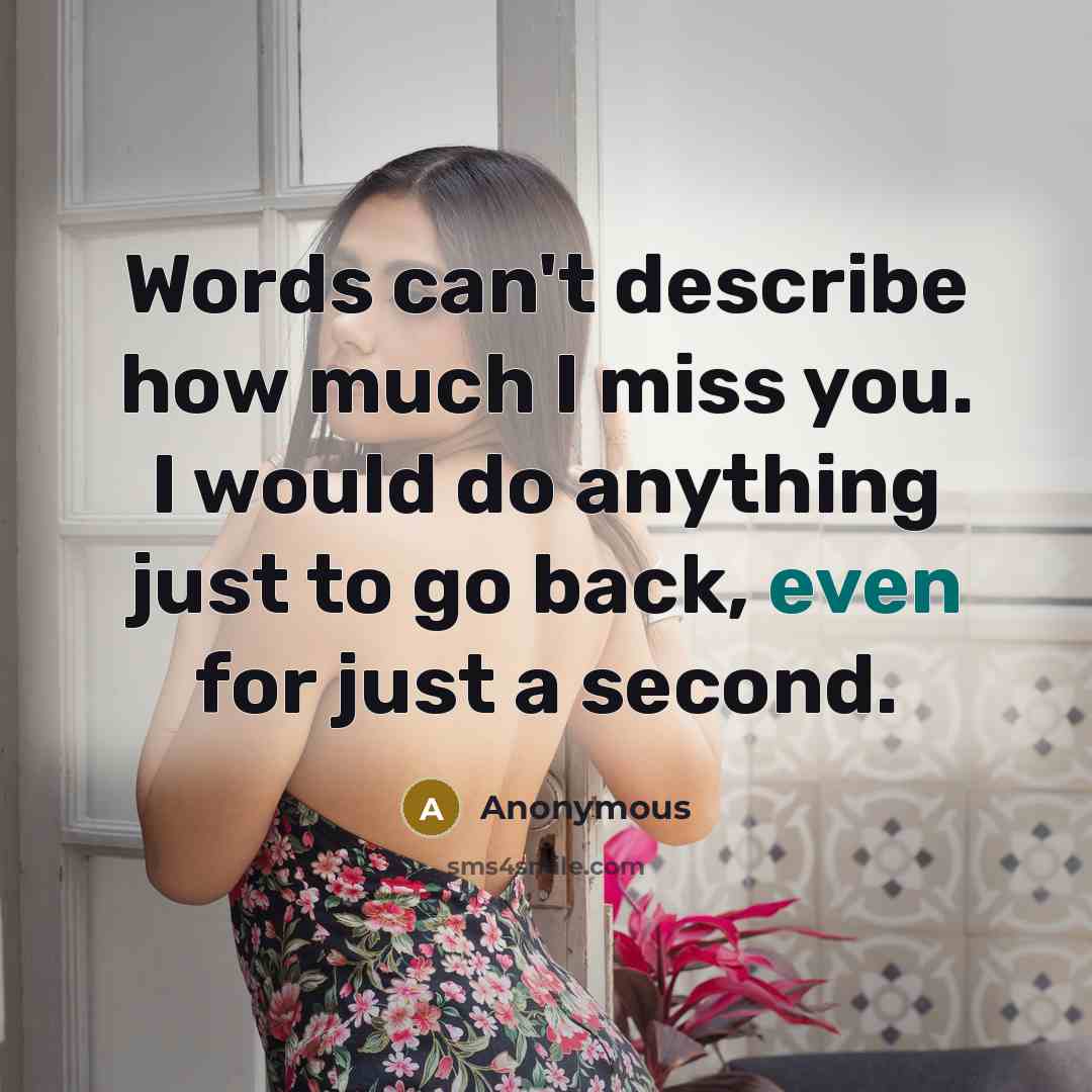 “Words can't describe how much I miss you. I would…” quote by Anonymous