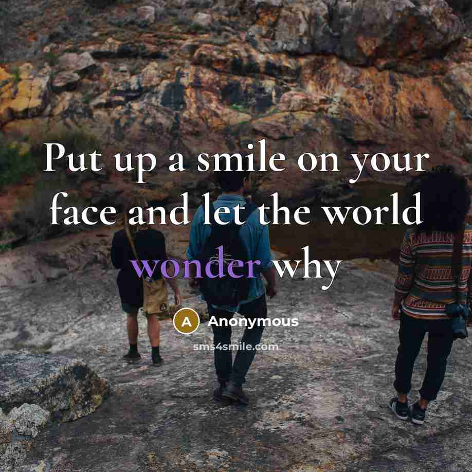 “Put up a smile on your face and let the…” quote by Anonymous