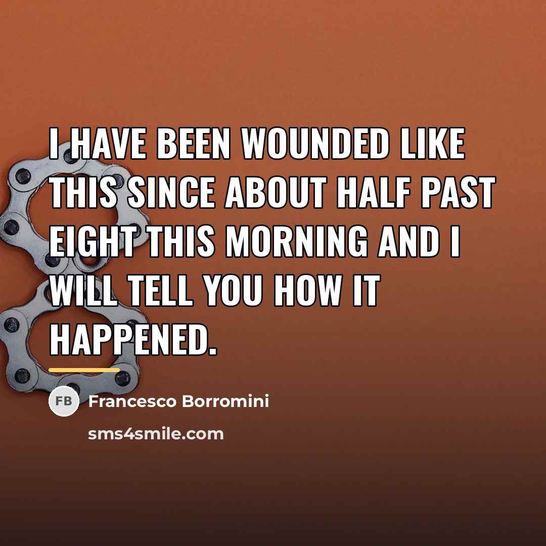“I have been wounded like this since about half past…” quote by Francesco Borromini