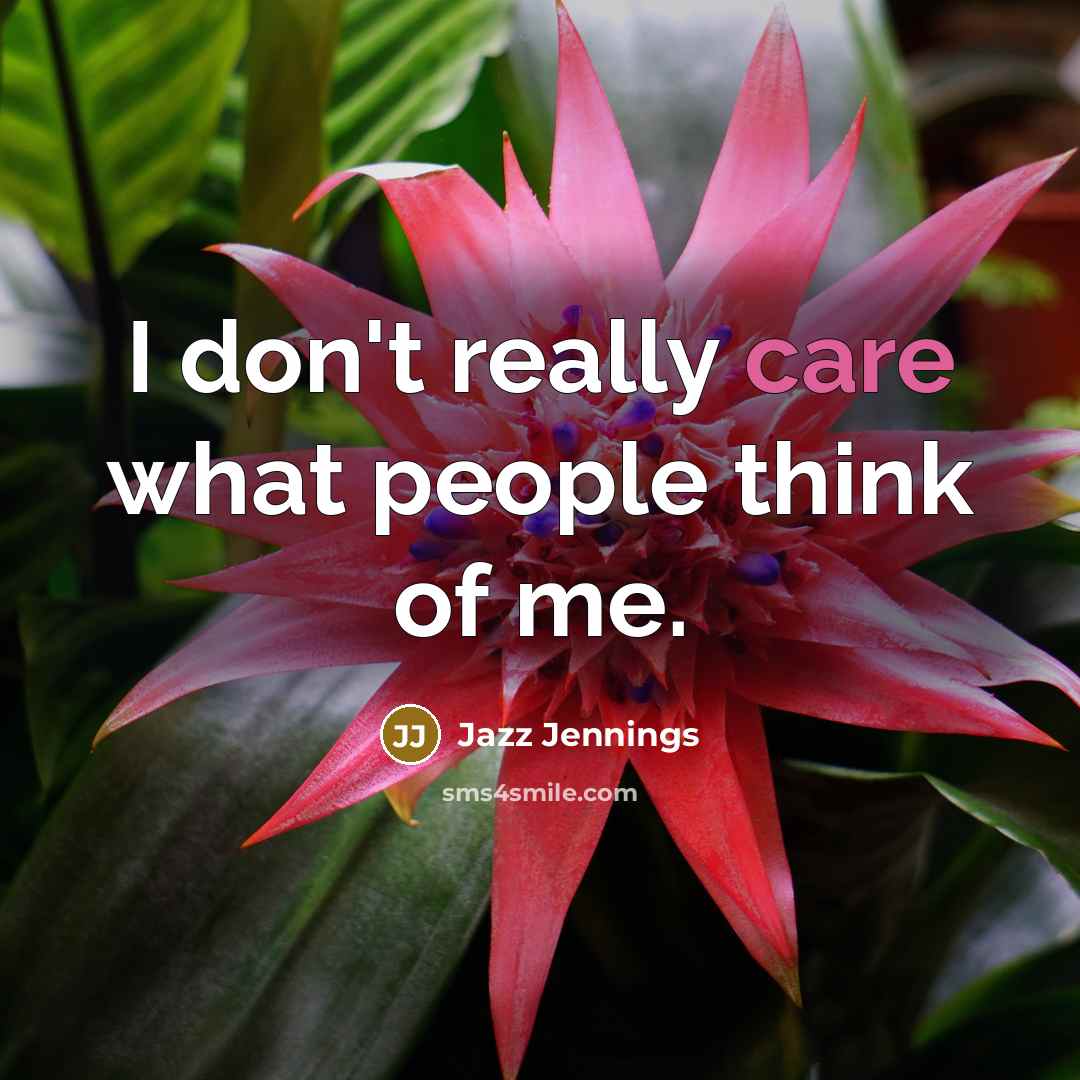 “I don't really care what people think of me.…” quote by Jazz Jennings