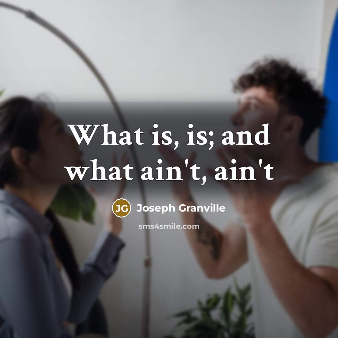 “What is, is; and what ain't, ain't…” quote by Joseph Granville