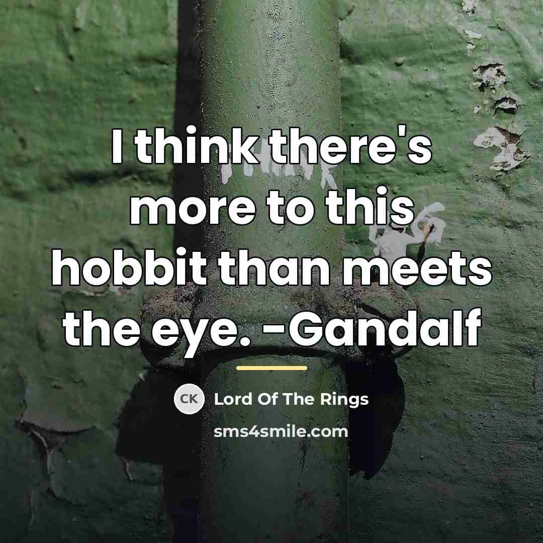“I think there's more to this hobbit than meets the…” quote by Lord Of The Rings