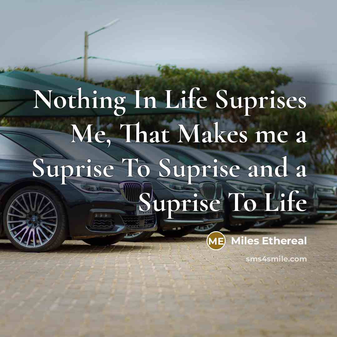 “Nothing In Life Suprises Me, That Makes me a Suprise…” quote by Miles Ethereal