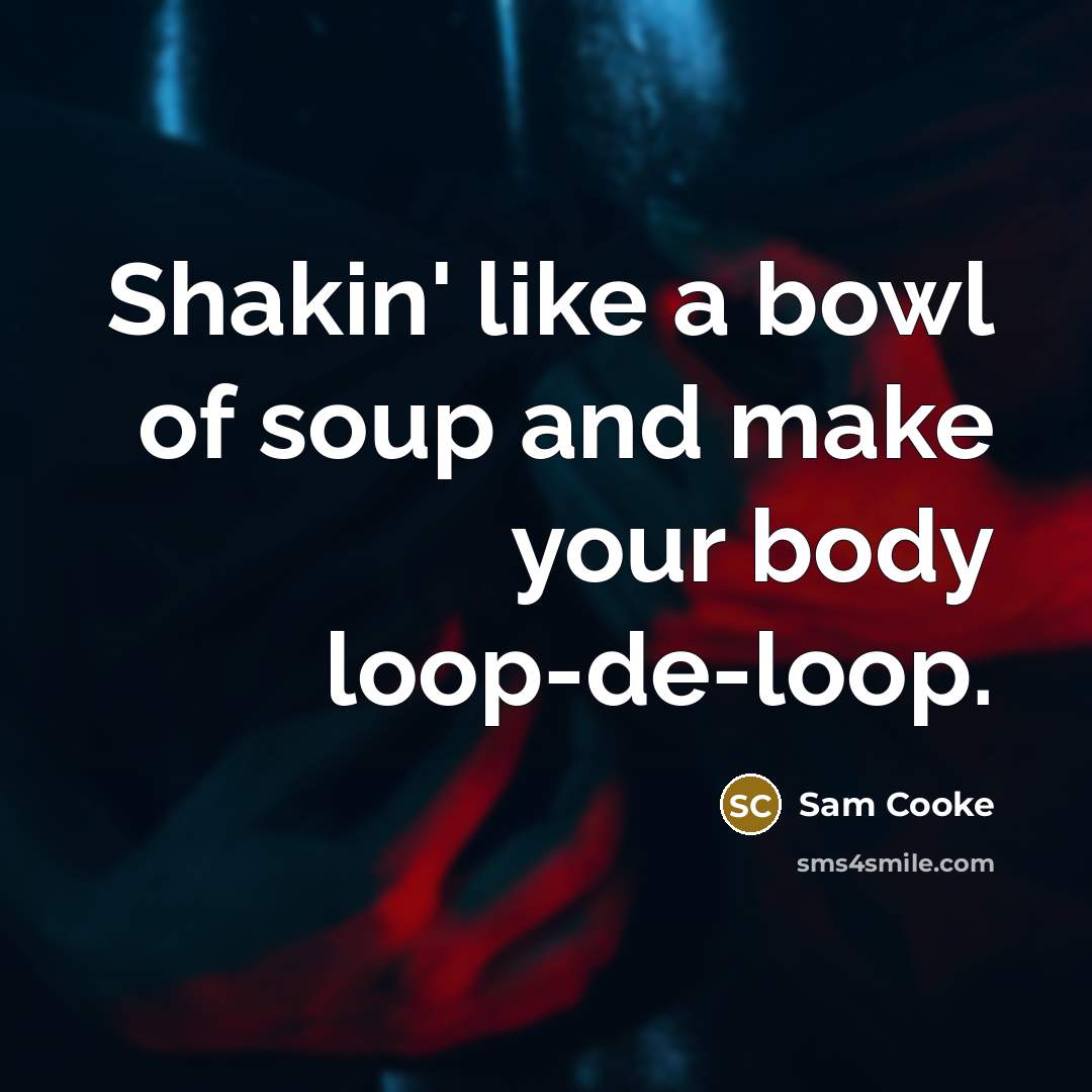 “Shakin' like a bowl of soup and make your body…” quote by Sam Cooke
