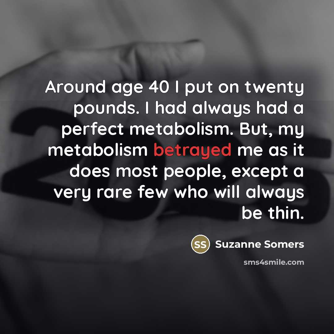 “Around age 40 I put on twenty pounds. I had…” quote by Suzanne Somers