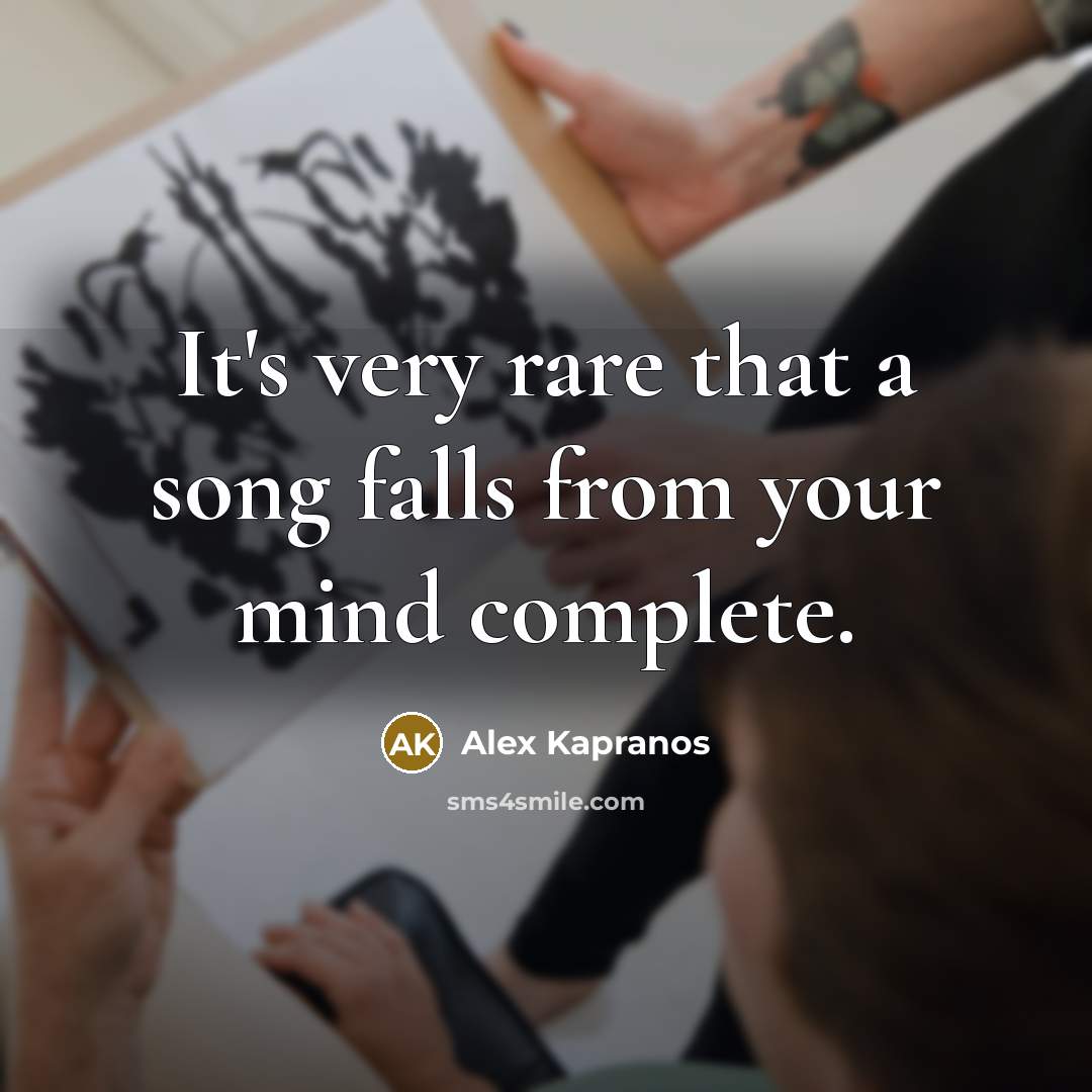 “It's very rare that a song falls from your mind…” quote by Alex Kapranos