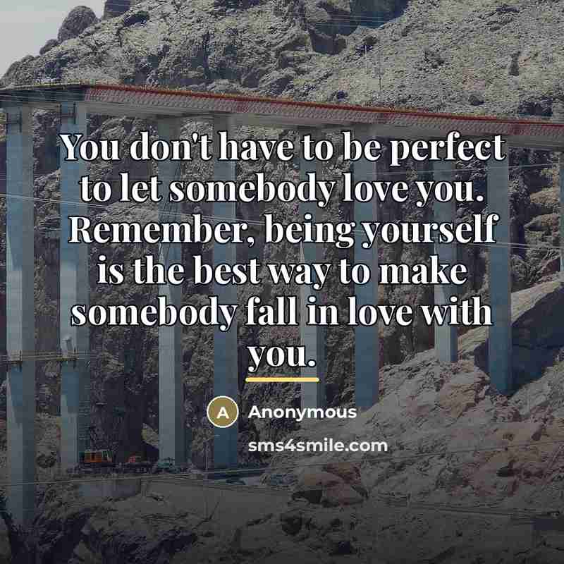 “You don't have to be perfect to let somebody love…” quote by Anonymous