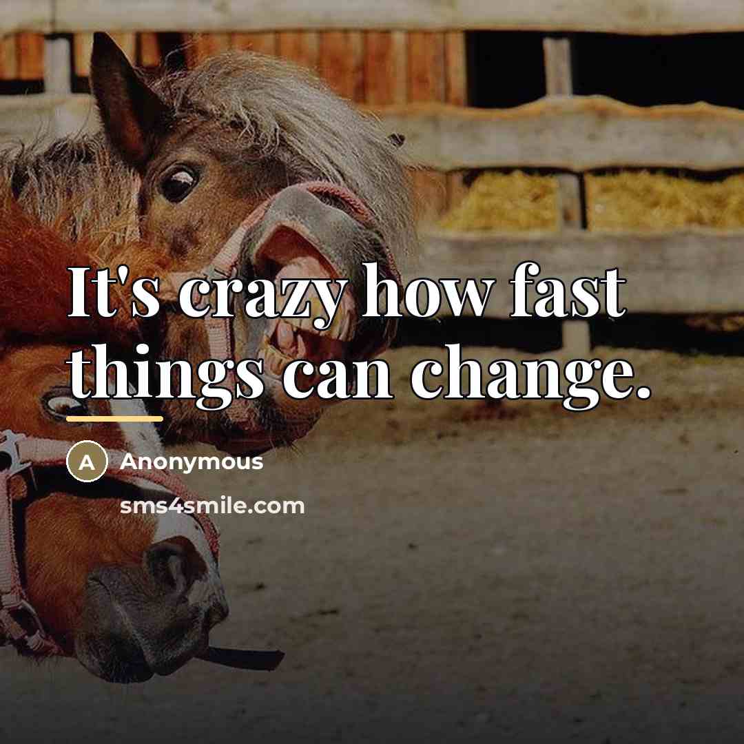 “It's crazy how fast things can change.…” quote by Anonymous