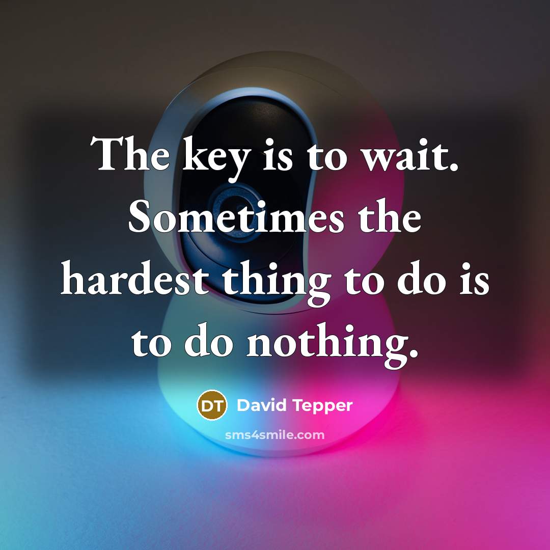 “The key is to wait. Sometimes the hardest thing to…” quote by David Tepper