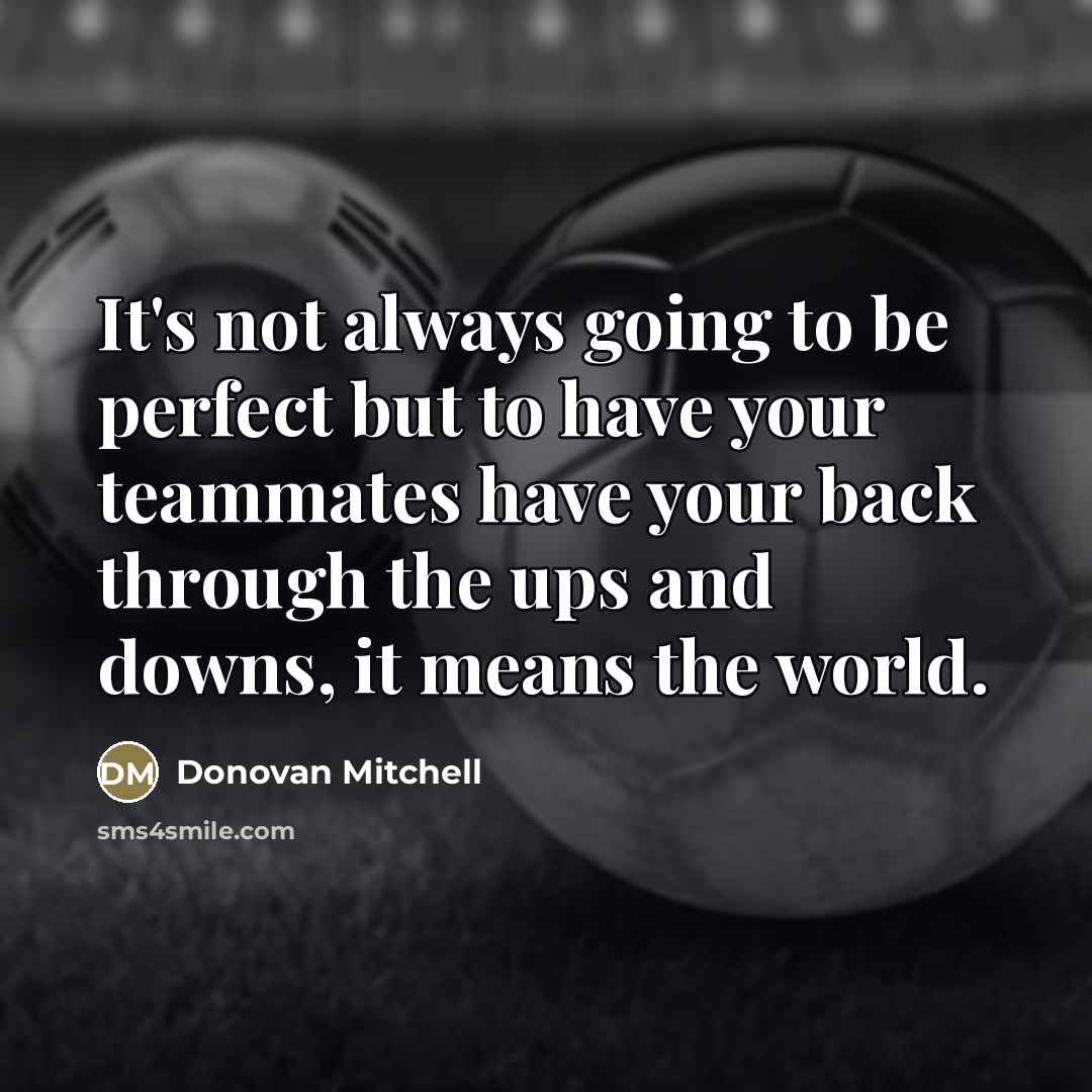 “It's not always going to be perfect but to have…” quote by Donovan Mitchell
