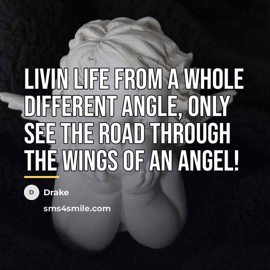 “Livin life from a whole different angle, only see the…” quote by Drake