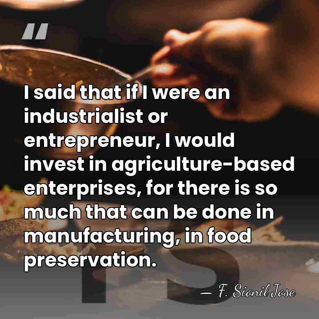 I said that if I were an industrialist or entrepreneur, I would&hellip; - F. Sionil Jose