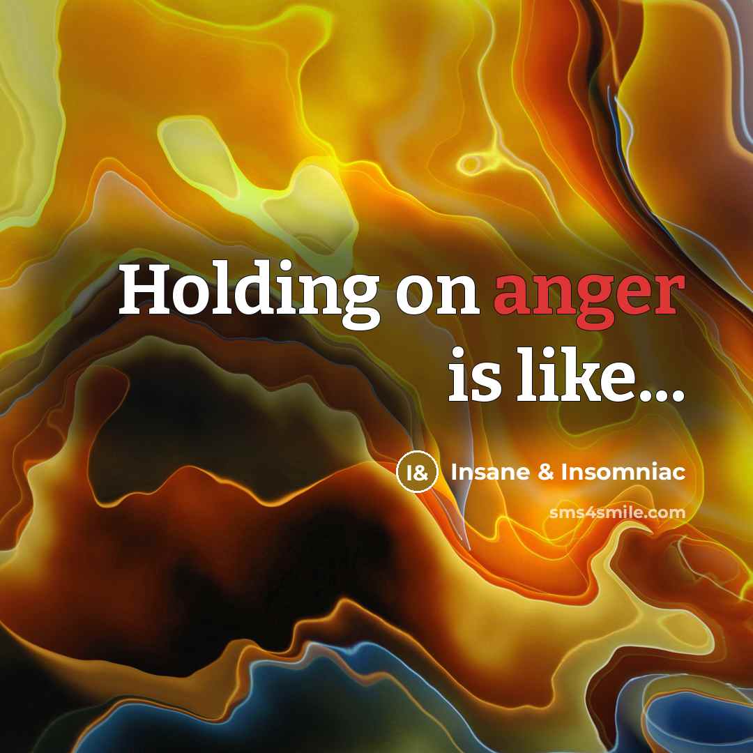 “Holding on anger is like...…” quote by Insane & Insomniac