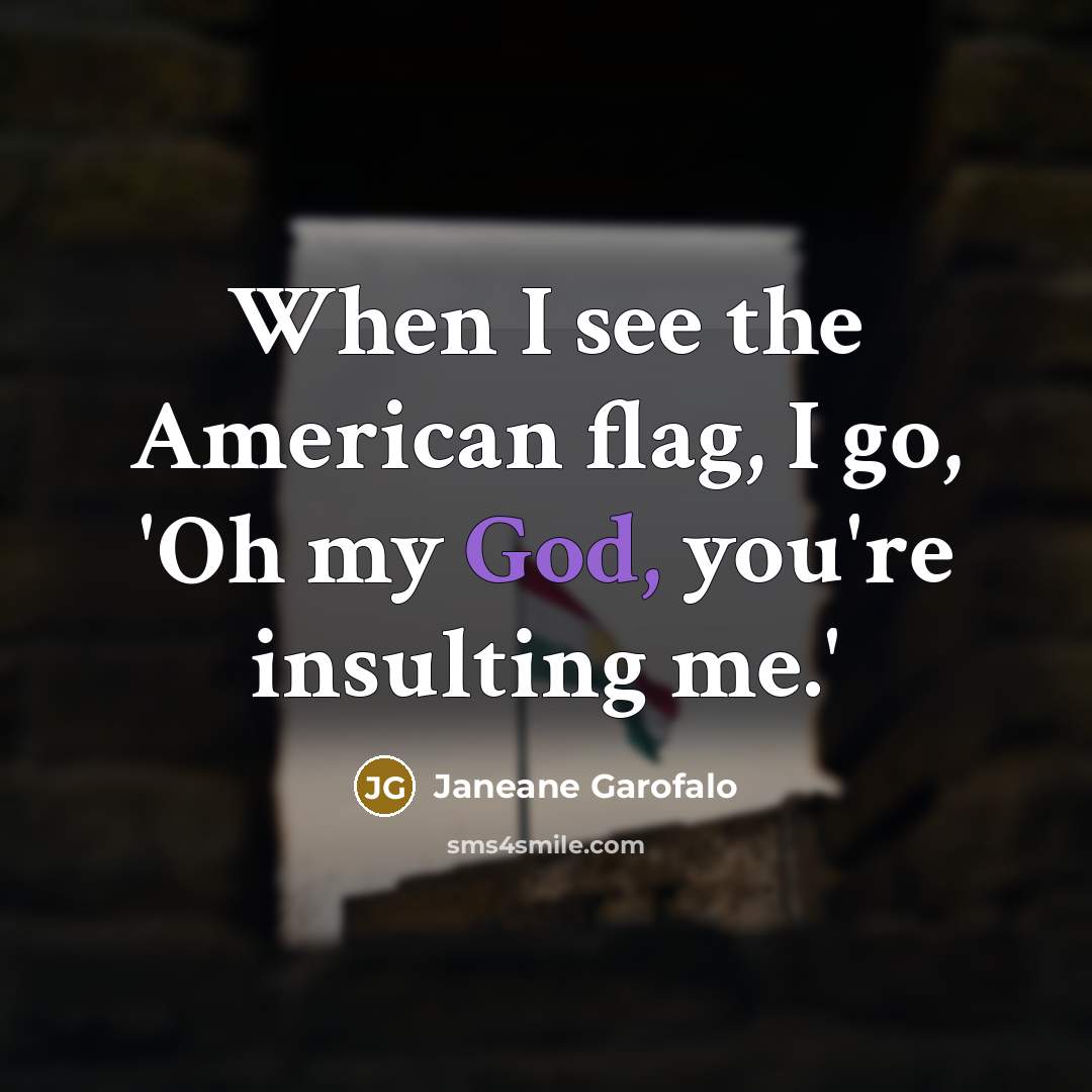 “When I see the American flag, I go, 'Oh my…” quote by Janeane Garofalo