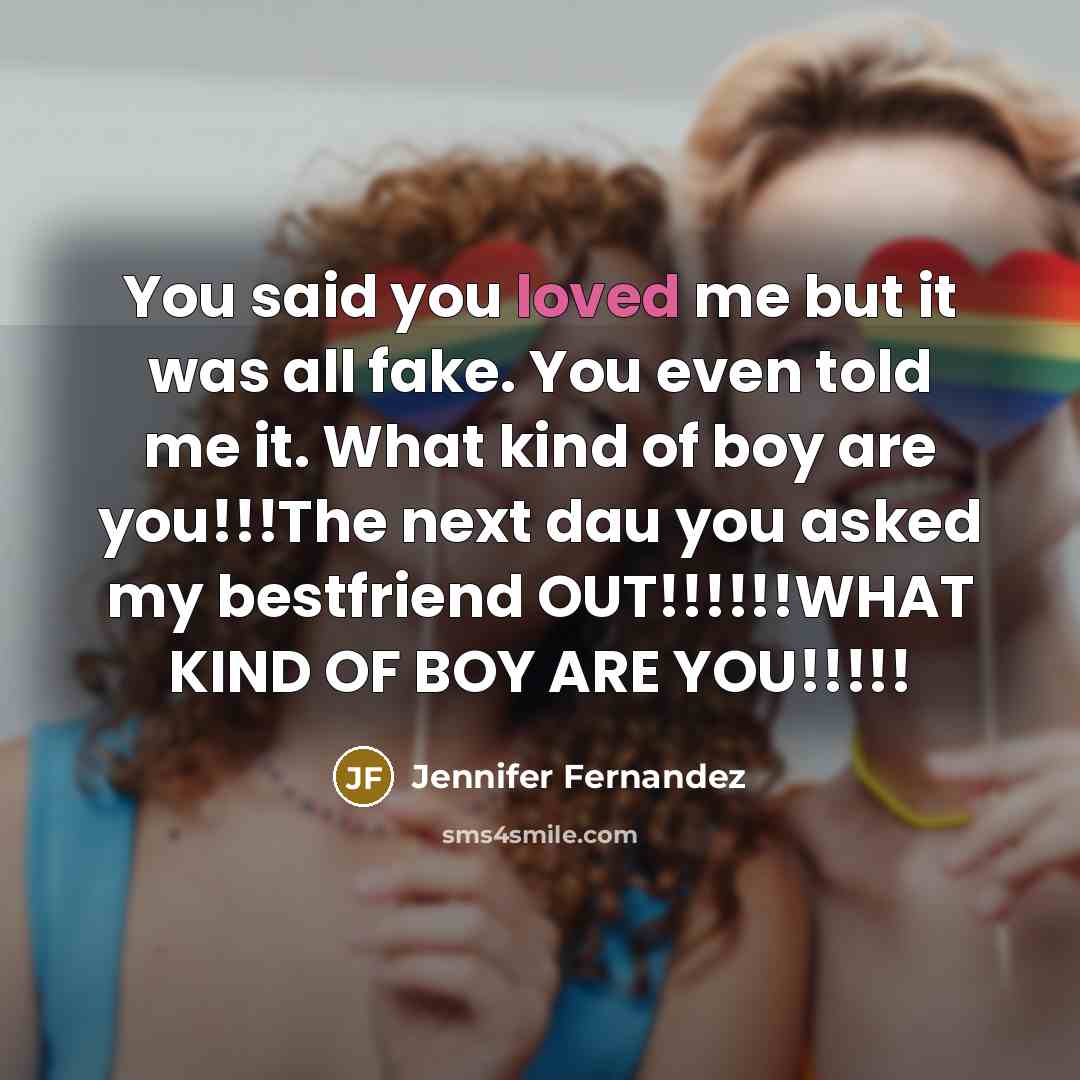 “You said you loved me but it was all fake.…” quote by Jennifer Fernandez