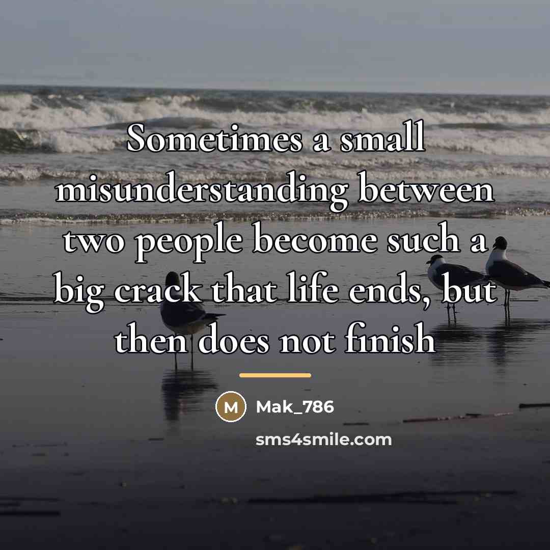 “Sometimes a small misunderstanding between two people become such a…” quote by Mak_786