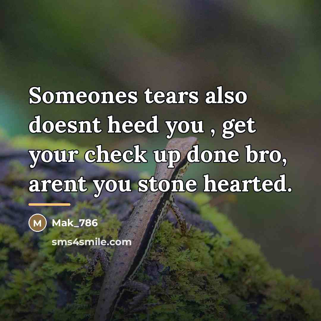 “Someones tears also doesnt heed you , get your check…” quote by Mak_786