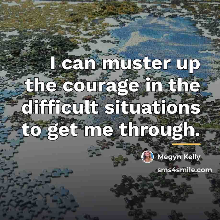 “I can muster up the courage in the difficult situations…” quote by Megyn Kelly