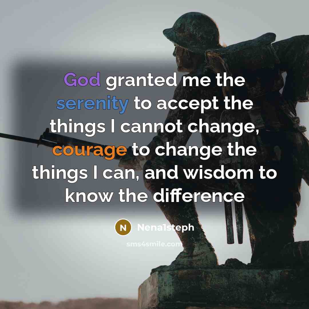 “God granted me the serenity to accept the things I…” quote by Nena1steph