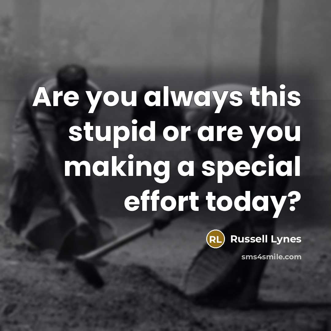 “Are you always this stupid or are you making a…” quote by Russell Lynes