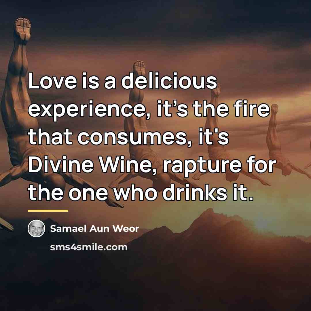 “Love is a delicious experience, it's the fire that consumes,…” quote by Samael Aun Weor