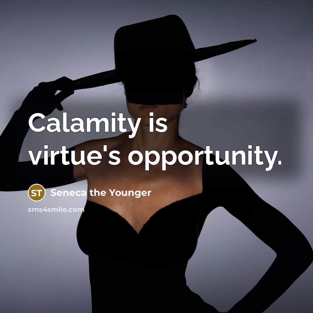 “Calamity is virtue's opportunity.…” quote by Seneca the Younger