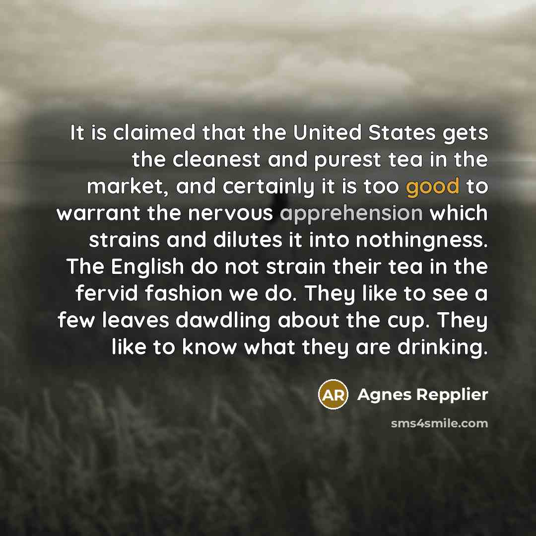 “It is claimed that the United States gets the cleanest…” quote by Agnes Repplier