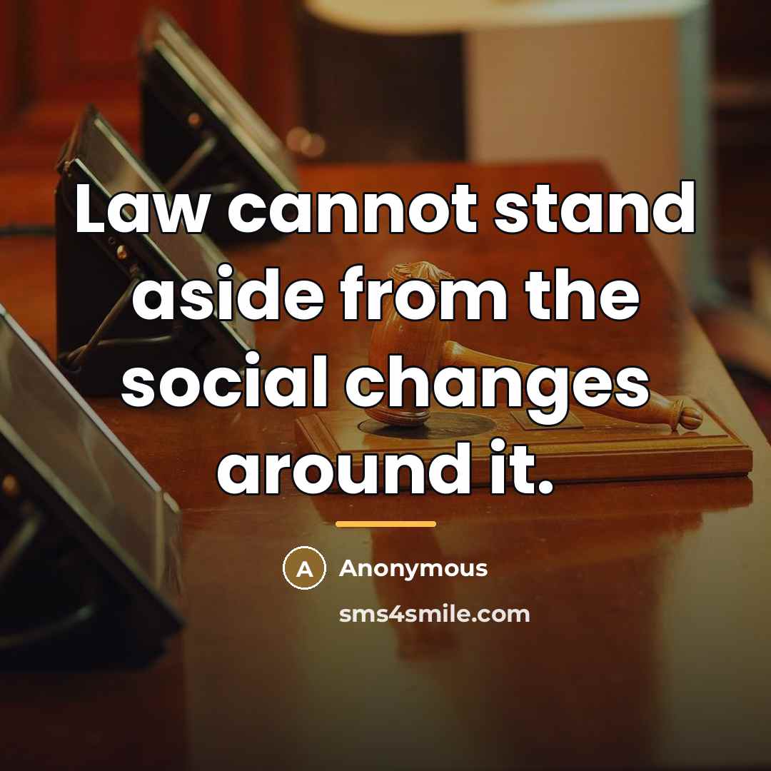 “Law cannot stand aside from the social changes around it.…” quote by Anonymous