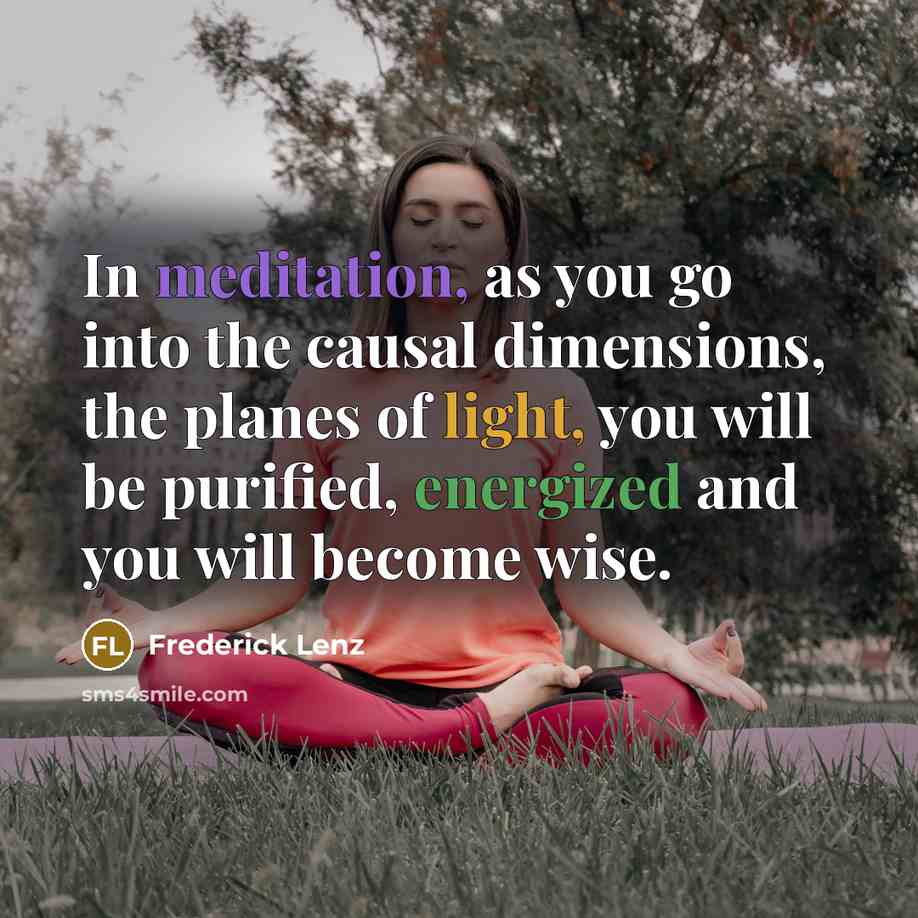 “In meditation, as you go into the causal dimensions, the…” quote by Frederick Lenz