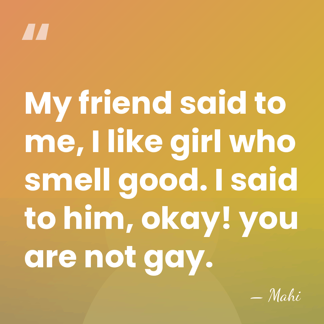 My friend said to me, I like girl who smell good. I&hellip; - Mahi