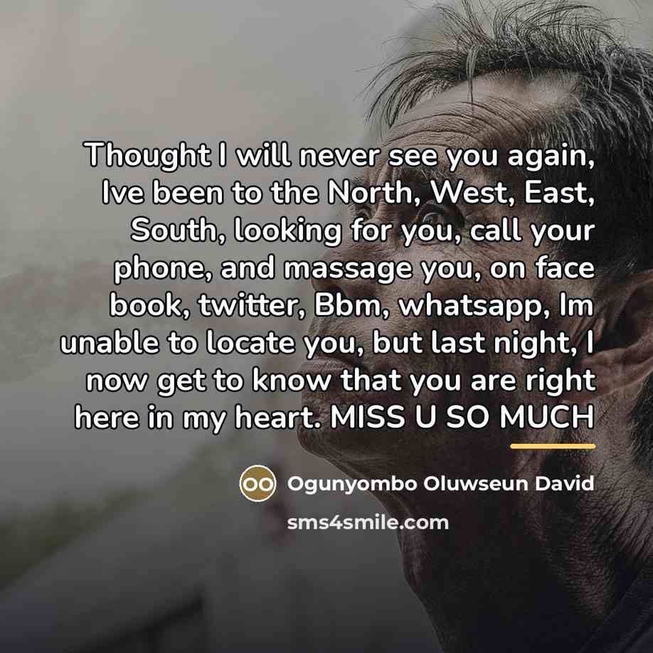 “Thought I will never see you again, Ive been to…” quote by Ogunyombo Oluwseun David