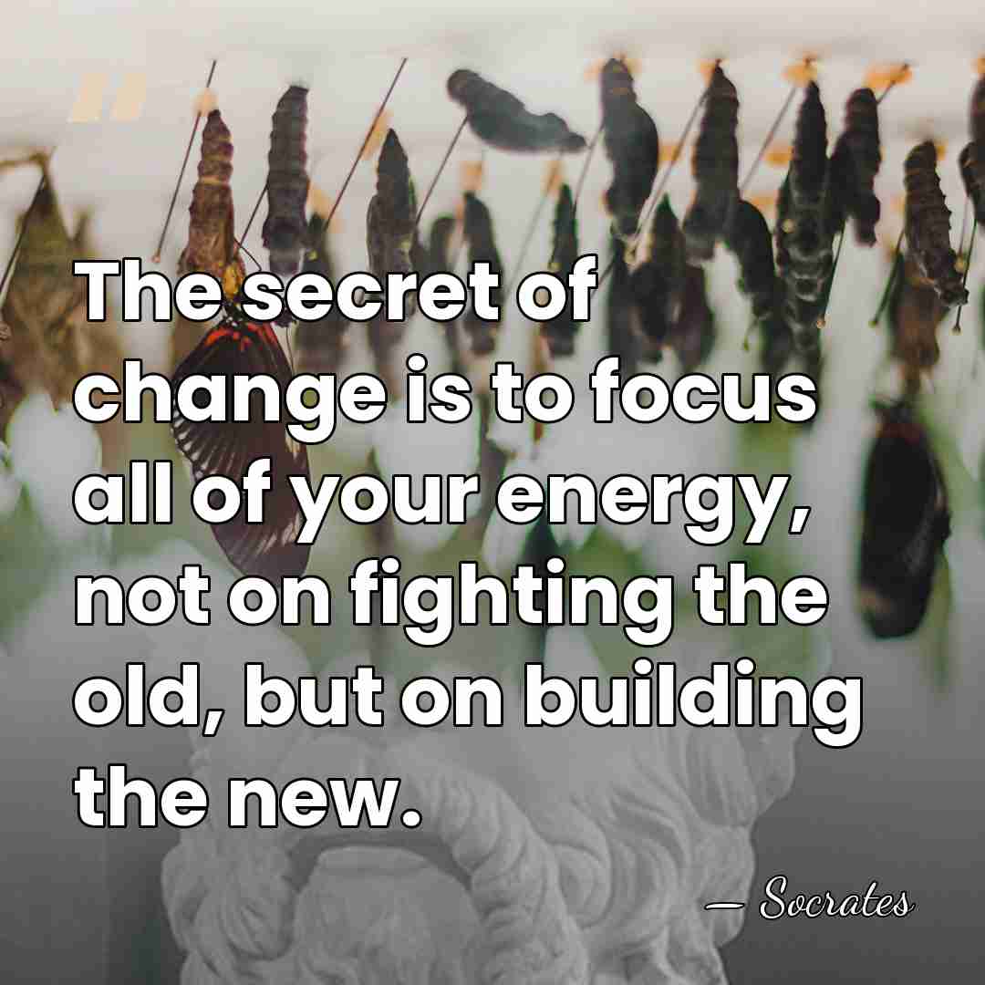 The secret of change is to focus all of your energy, not&hellip; - Socrates