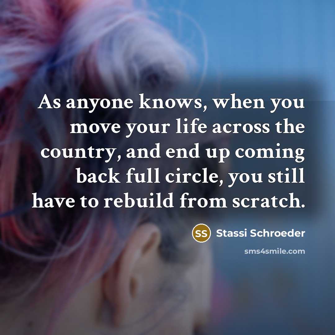 “As anyone knows, when you move your life across the…” quote by Stassi Schroeder