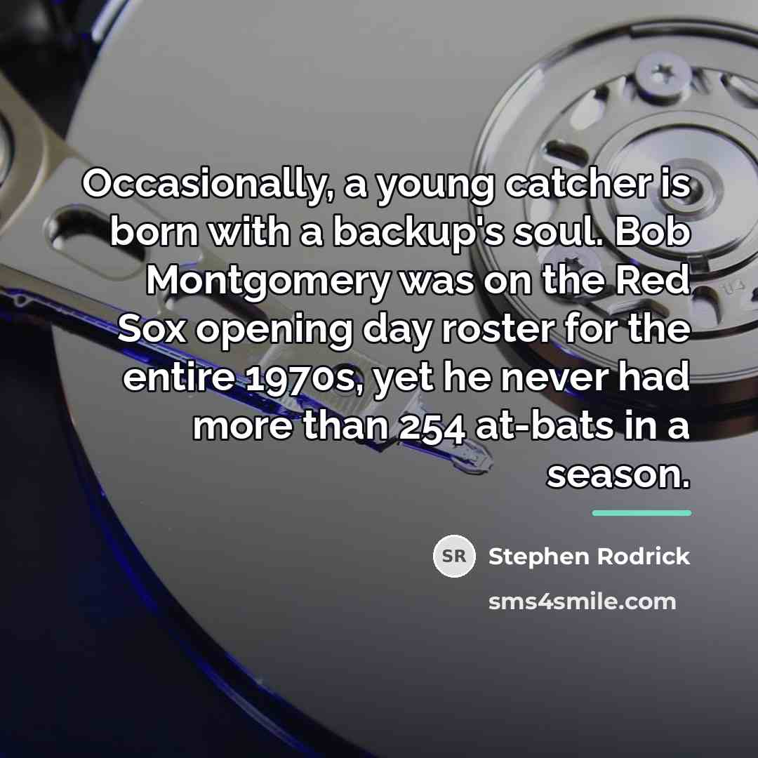 “Occasionally, a young catcher is born with a backup's soul.…” quote by Stephen Rodrick