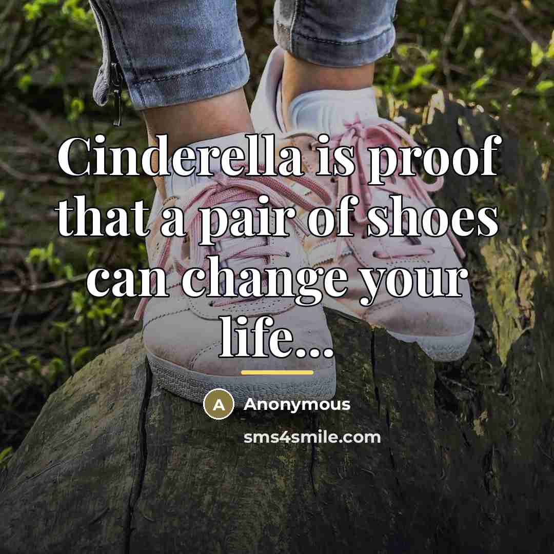 “Cinderella is proof that a pair of shoes can change…” quote by Anonymous