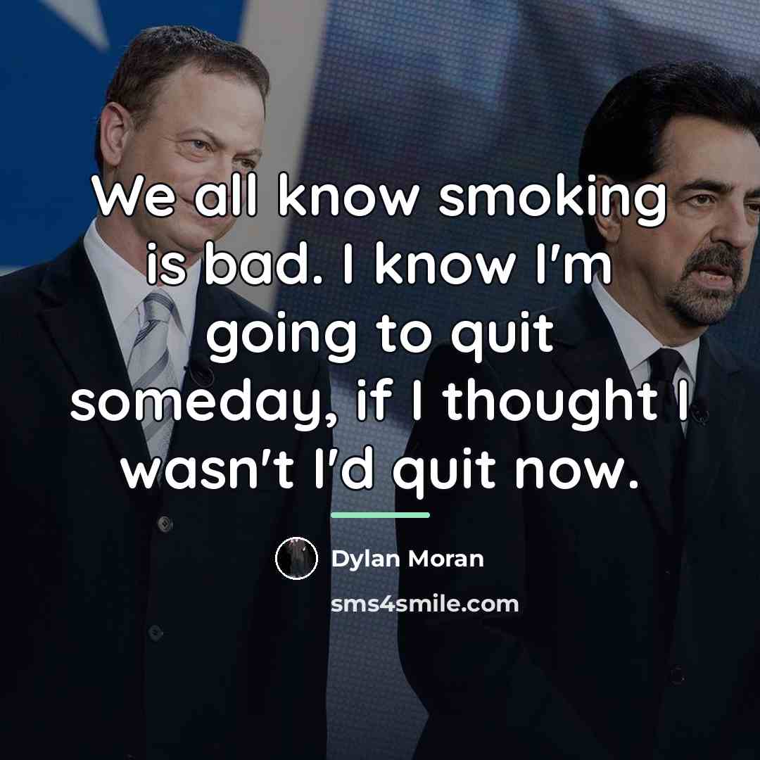 “We all know smoking is bad. I know I'm going…” quote by Dylan Moran